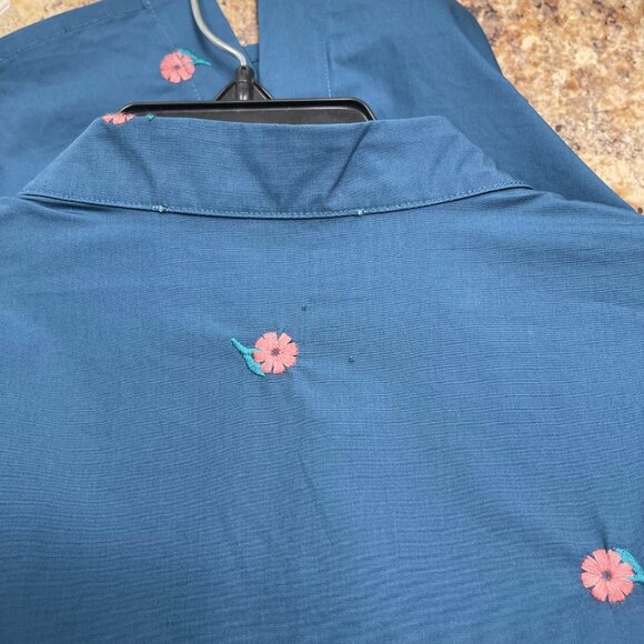 Mare Mare by Antropologie Puff-Sleeve Embroidered Blouse in Blue Size S - Picture 10 of 12
